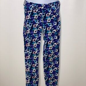 Gymboree girls blue floral skinny corduroy pants